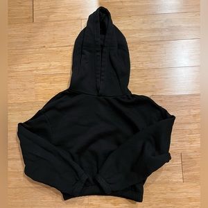 Zara Cropped Black Hoodie | Size S